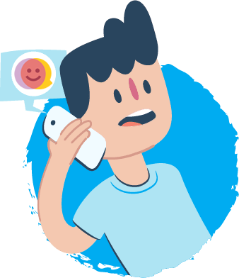 Boy with black hair talking on the phone to Kids Helpline Boy with black hair talking on the phone to Kids Helpline